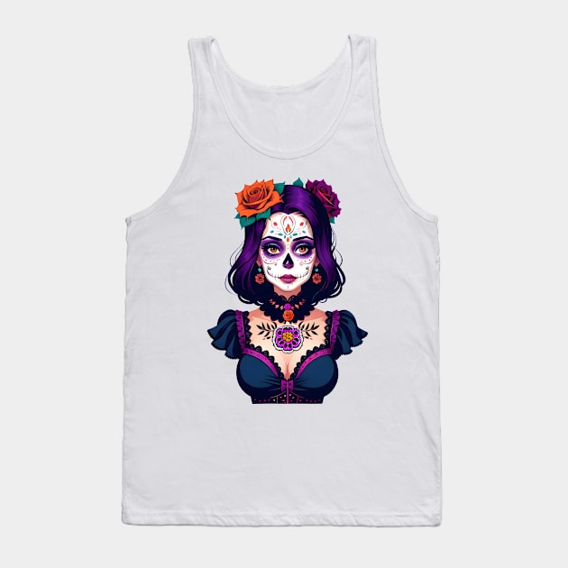 Floral Day of the Dead Girl Tank Top by CGI Studios